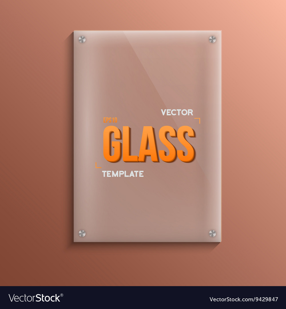 Realistic glass plate template icon eps10 Vector Image