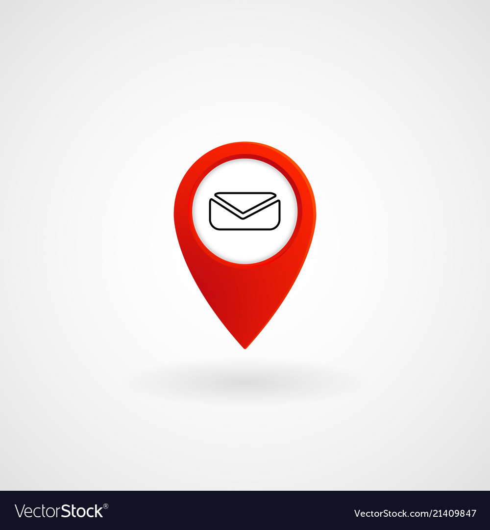 Red location icon for message eps file Vector Image Red location icon for message eps file