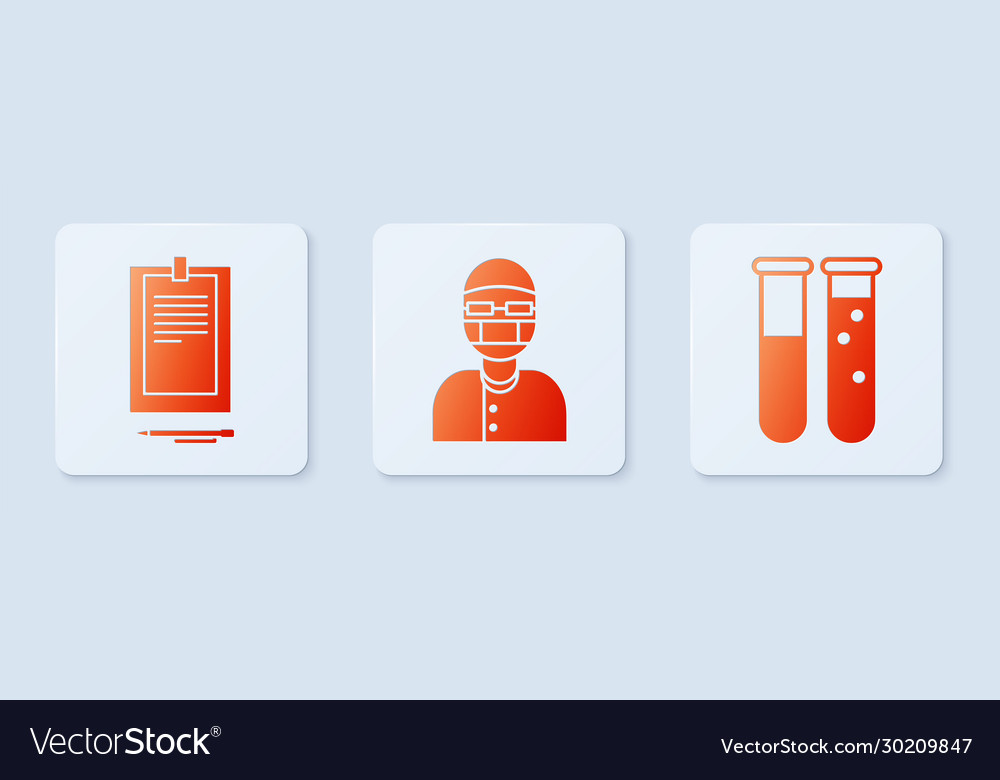 Set assistant clipboard with document and test Vector Image Set assistant clipboard with document and test