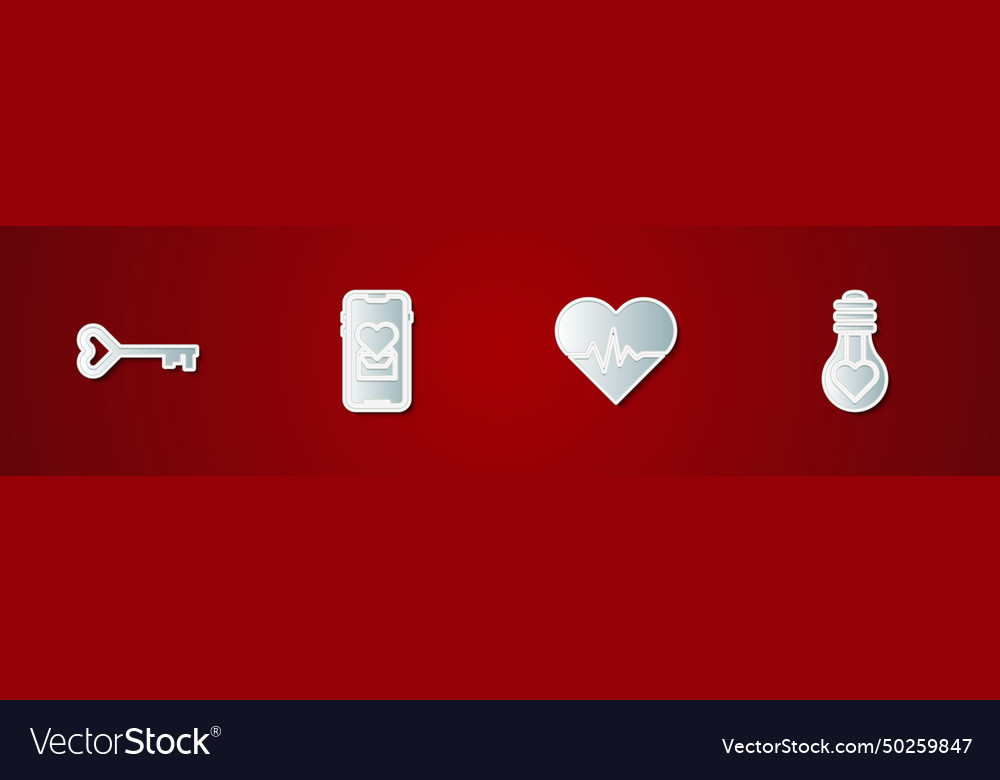 Set key in heart shape mobile with rate vector image Set key in heart shape mobile with rate