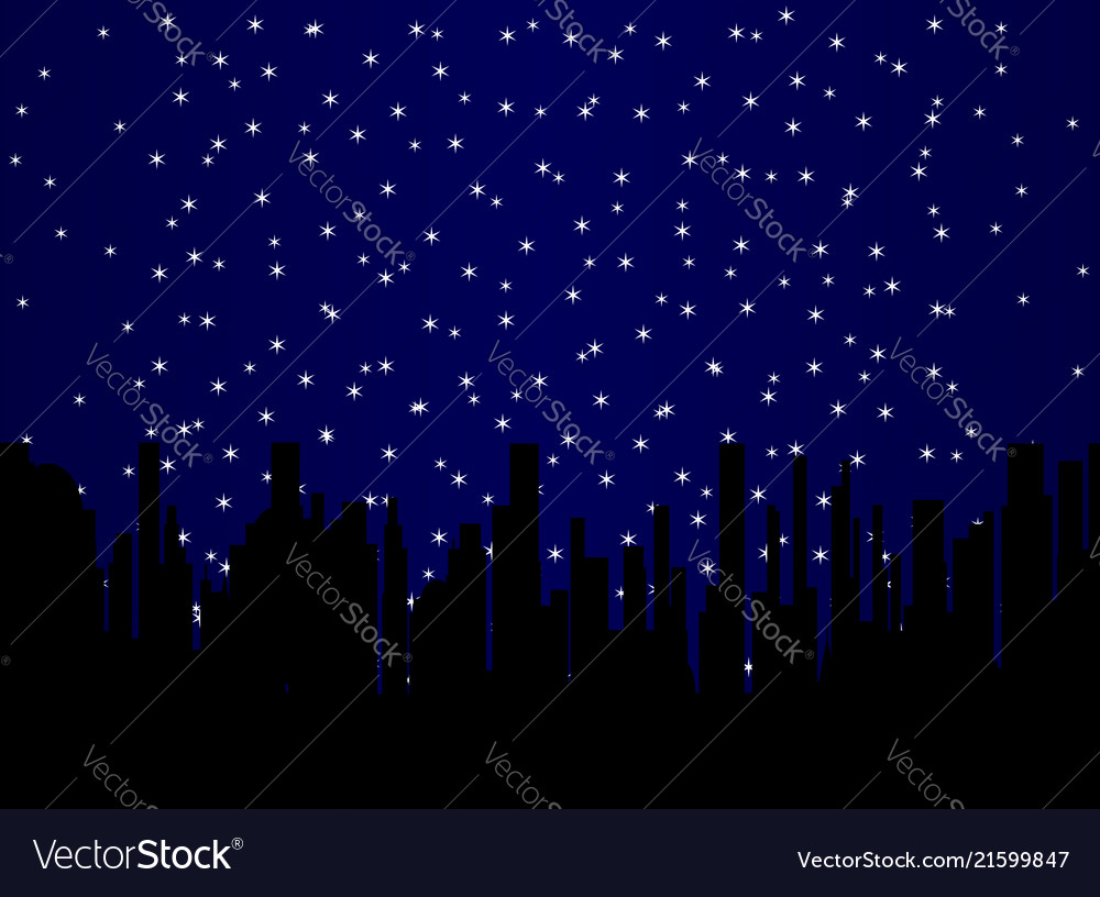 Stary night cityscape Royalty Free Vector Image