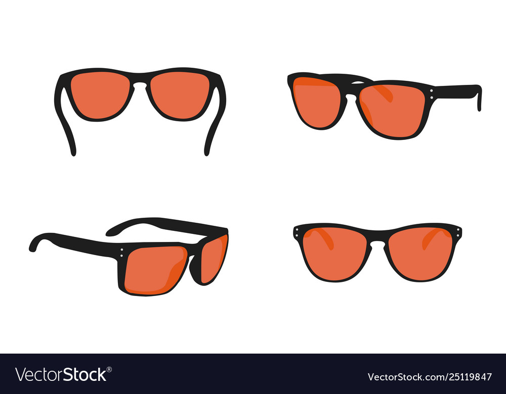 Summer sun sunglasses realistic icons set isolated