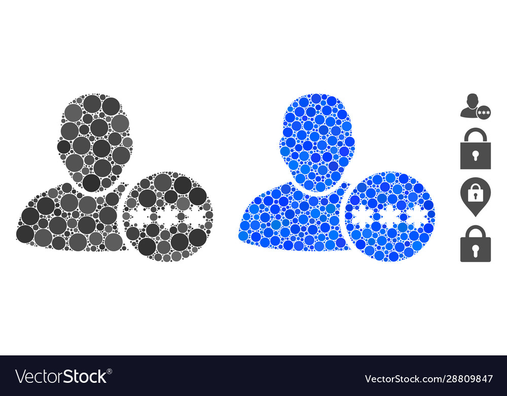 User hidden password mosaic icon circle dots vector image User hidden password mosaic icon circle dots
