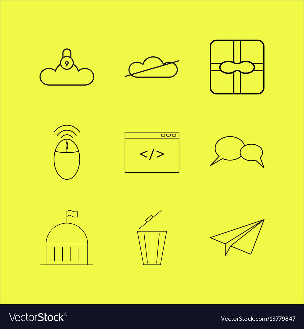 Web linear icon set simple outline icons