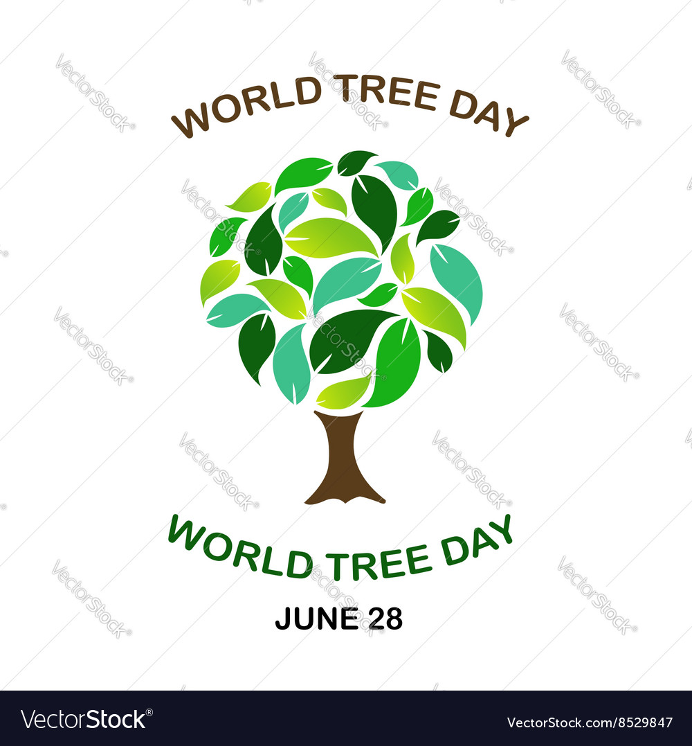 World tree day june 28 Royalty Free Vector Image