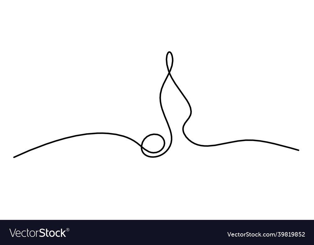 Abstract whole note as continuous lines drawing Vector Image