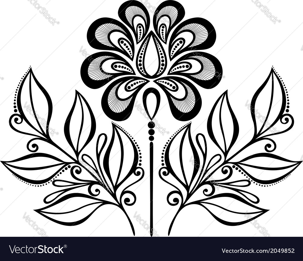 Beautiful decorative flower with leaves