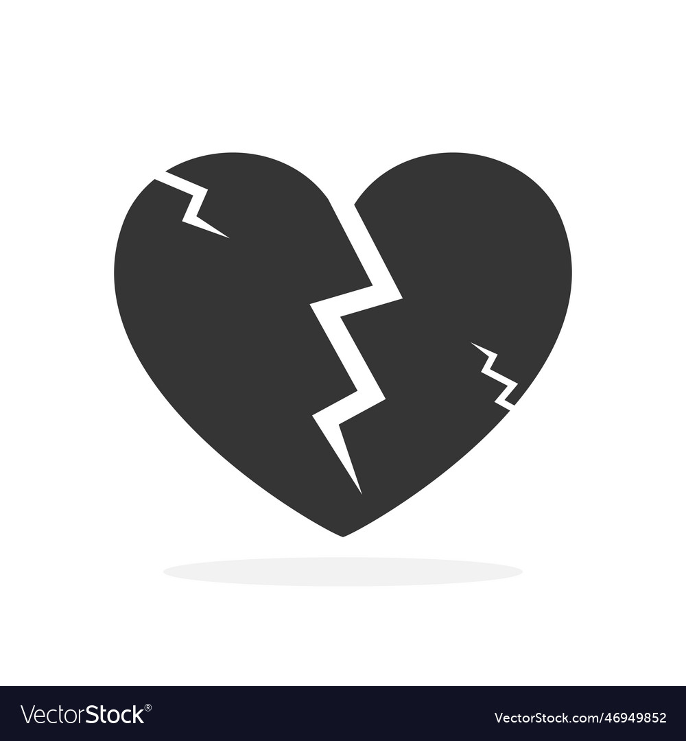 Broken heart icon Royalty Free Vector Image - VectorStock