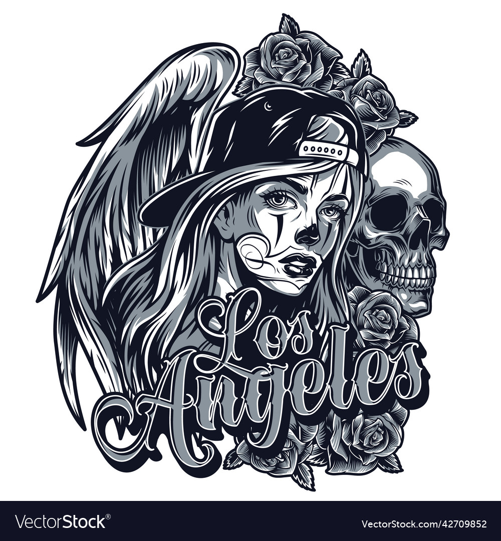 Chicano Angel Rose Tattoo
