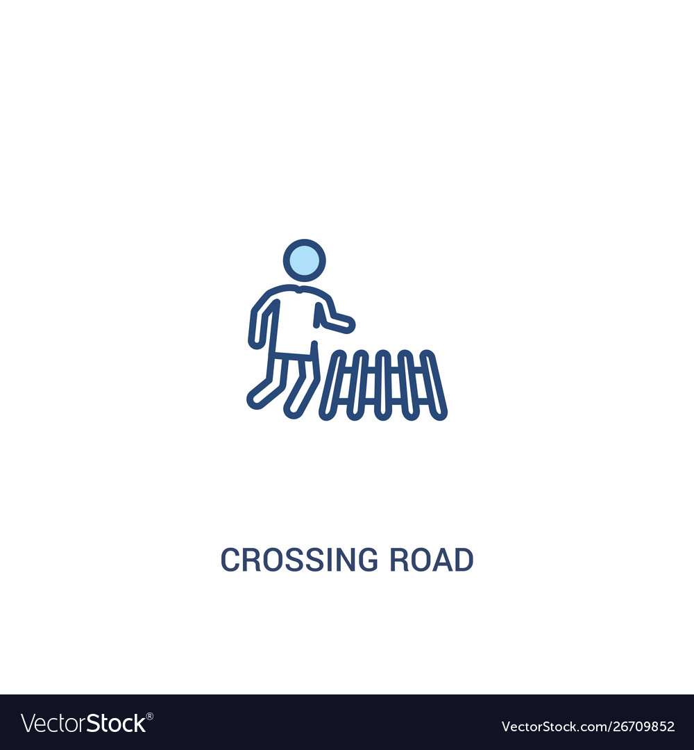 Crossing road concept 2 colored icon simple line