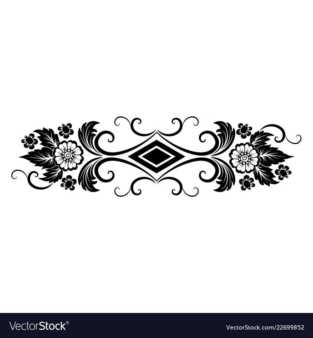 Damask element isolated central