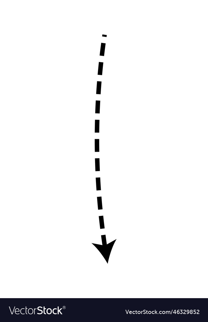 Dashed arrow set doodle dot line thin vector image Dashed arrow set doodle dot line thin