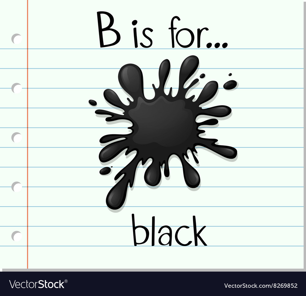 Flashcard Letter B Is For Black Royalty Free Vector Image