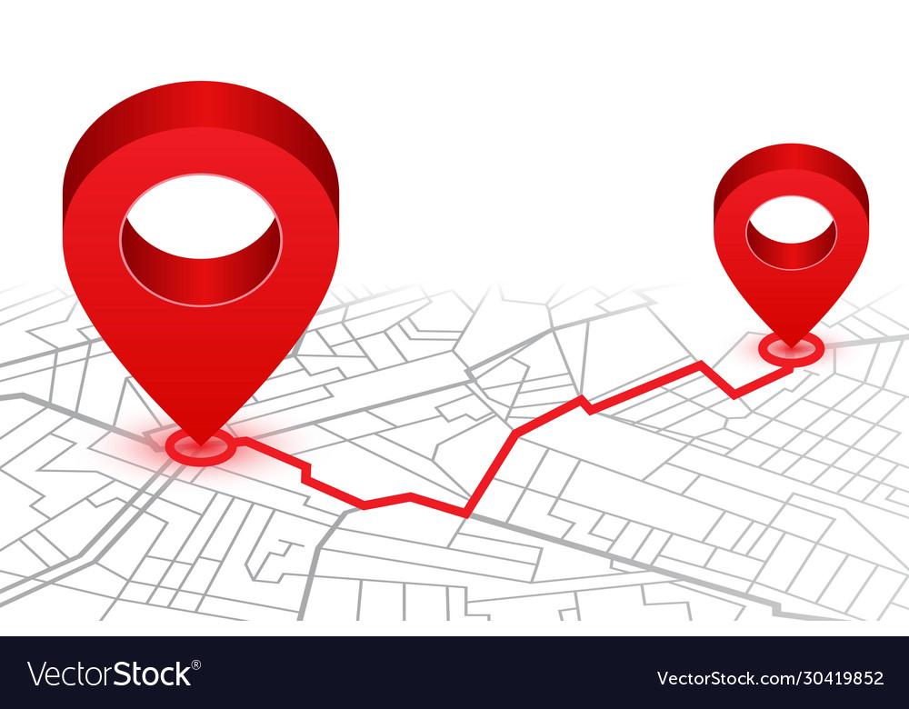 GPS Location Pin on Map Route