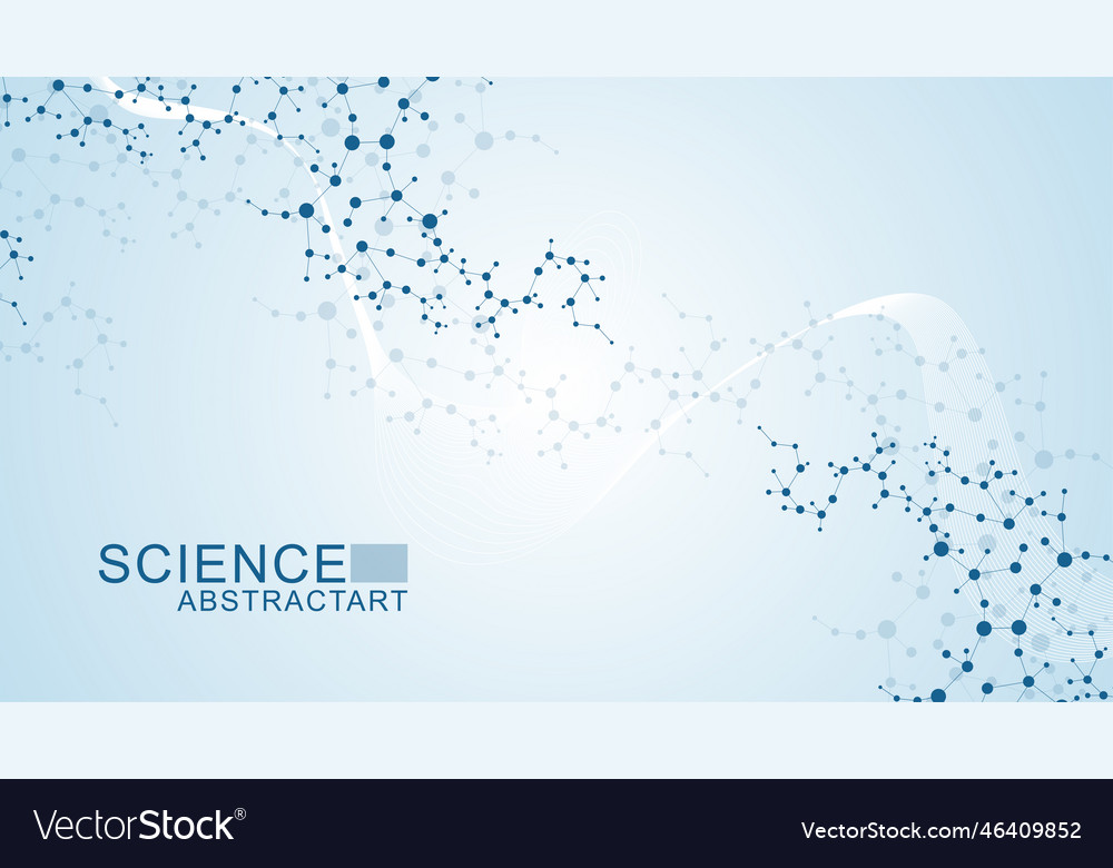 Modern abstract molecules structure for science vector image Modern abstract molecules structure for science