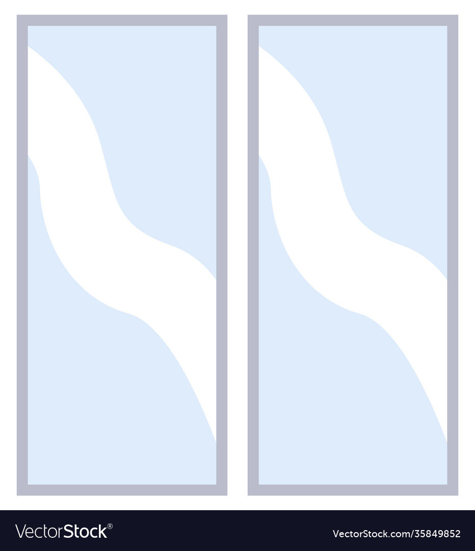 Modernes schmales Fenster mit transparentem Glas vector image Modernes schmales Fenster mit transparentem Glas