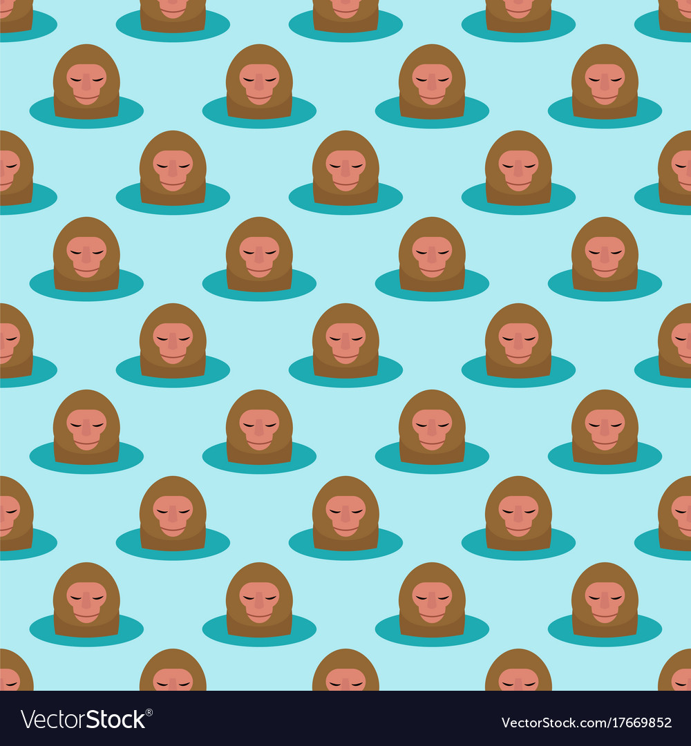 Monkey head character seamless pattern background