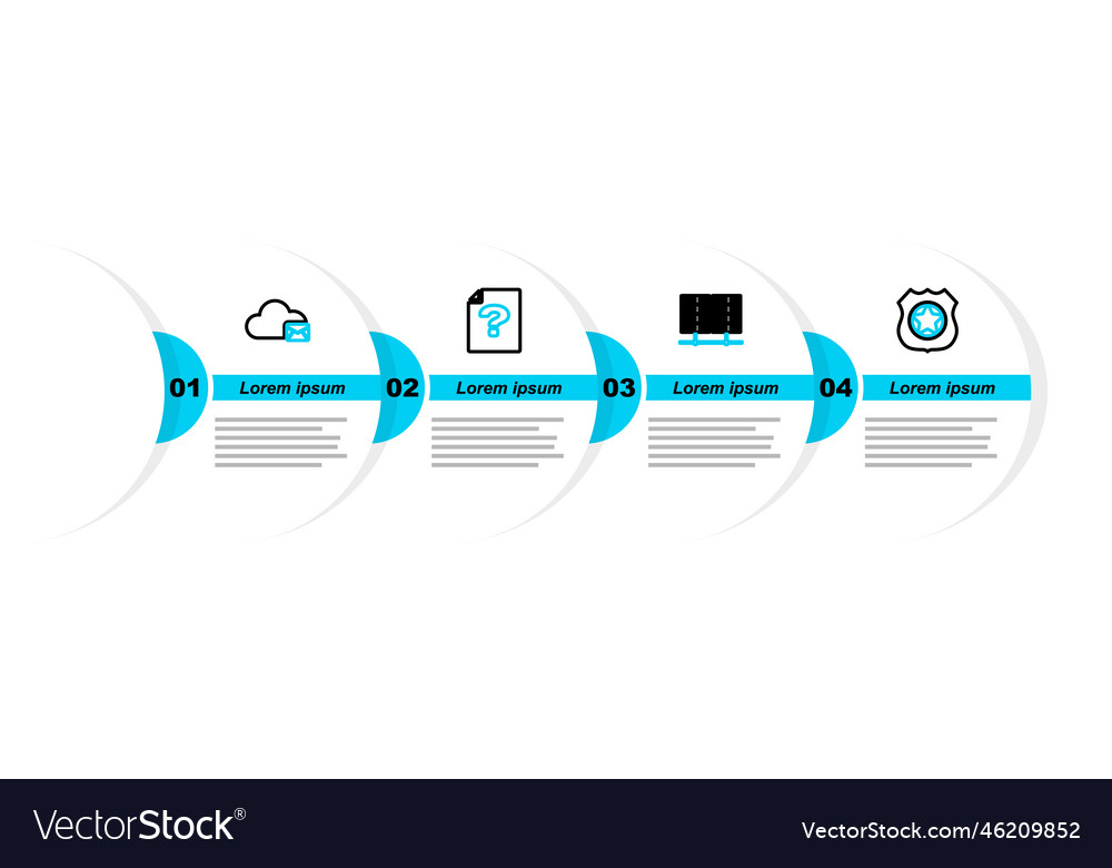 Set line police badge server data web hosting vector image Set line police badge server data web hosting