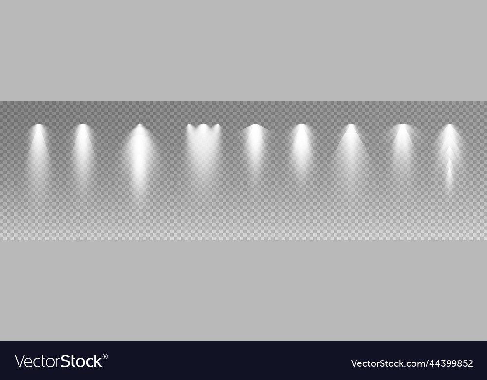 Set of spotlights various forms light