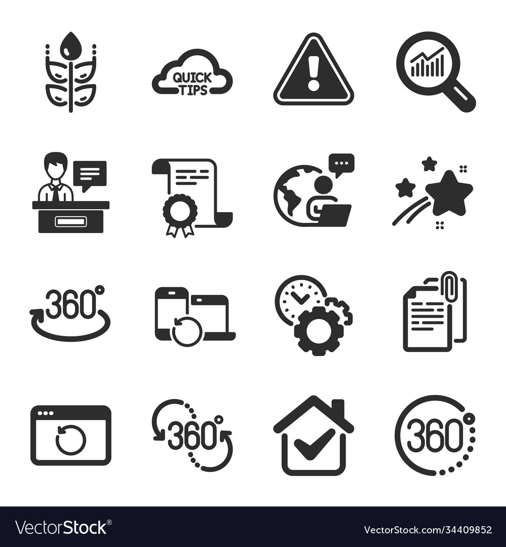 Set science icons such as time management vector image Set science icons such as time management