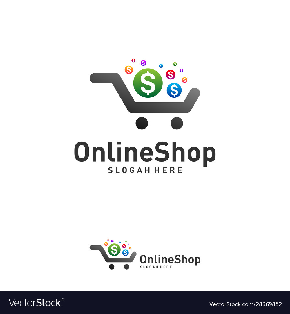 Shop Icon With Money Logo Design Concept Simple Vector Image