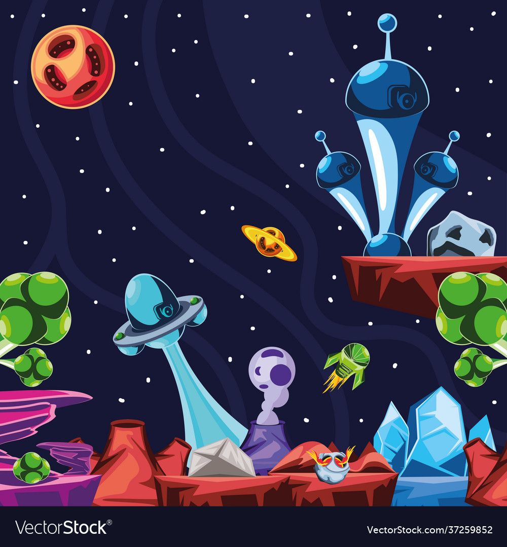 Space video game Royalty Free Vector Image - VectorStock