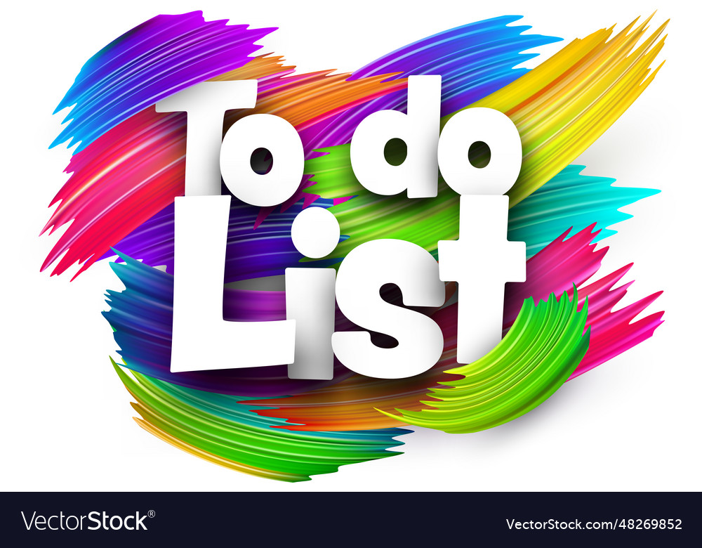 To do list paper word sign with colorful spectrum Vector Image