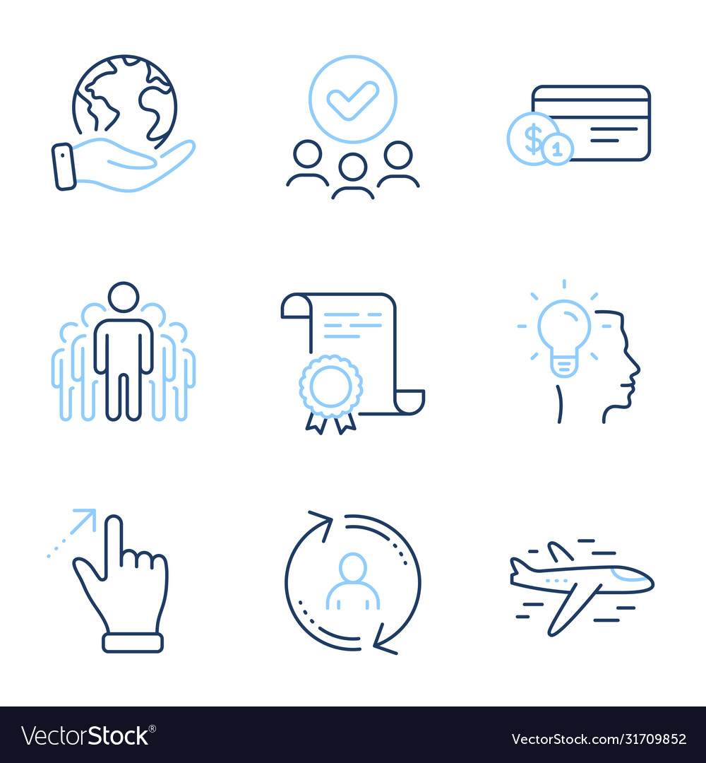 User info payment method and idea icons set vector image User info payment method and idea icons set