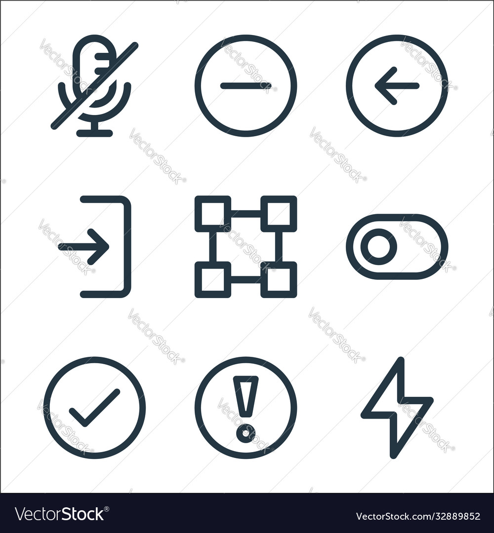 User interface line icons linear set quality vector image User interface line icons linear set quality