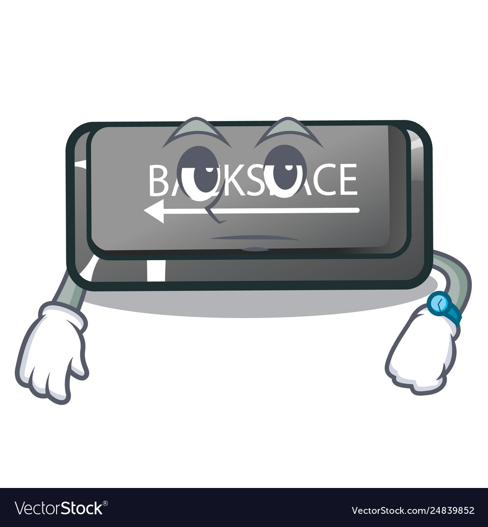 Waiting backspace button on a computer character
