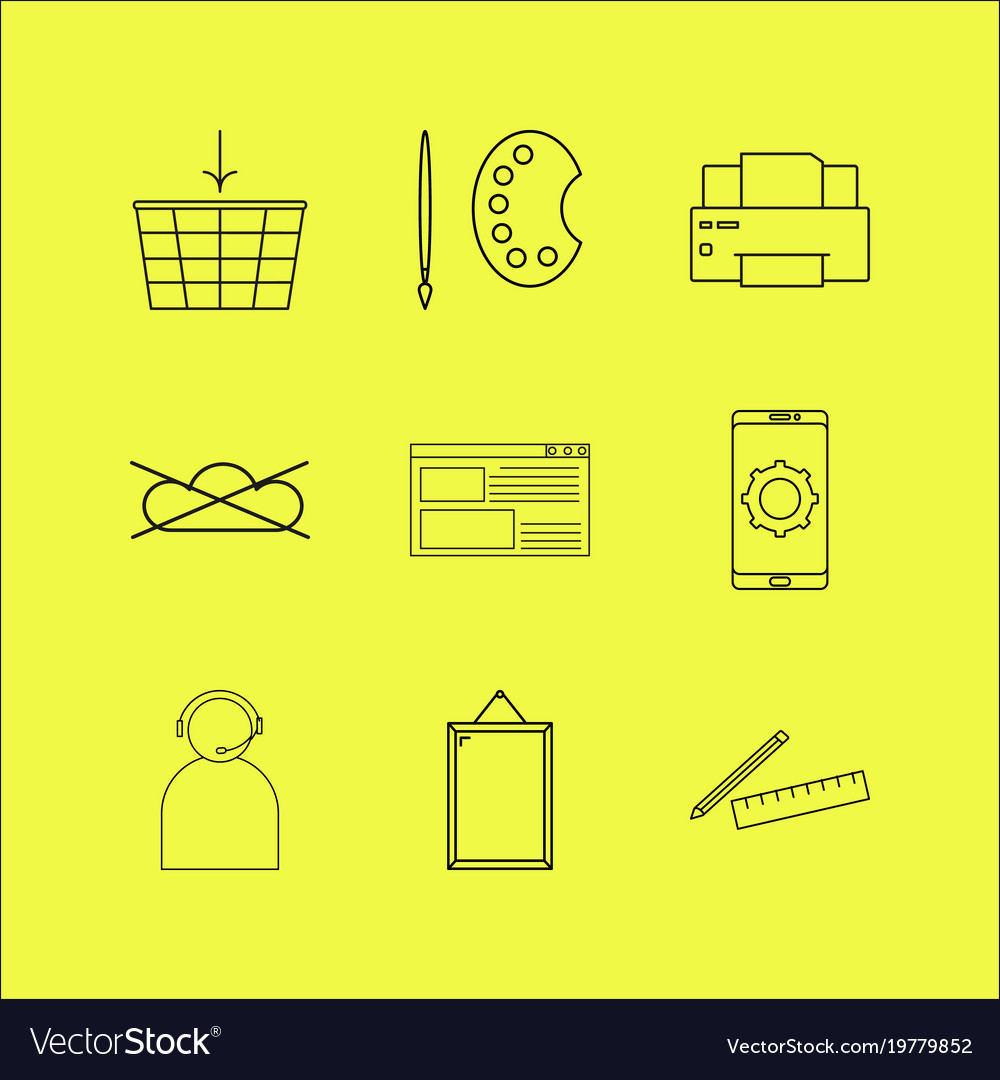 Web linear icon set simple outline icons