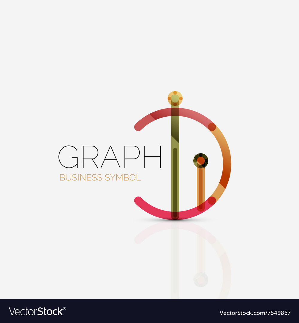 Abstract logo idea linear chart or graph