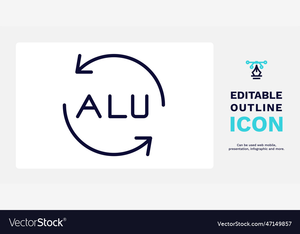 Alu icon thin line from user interface