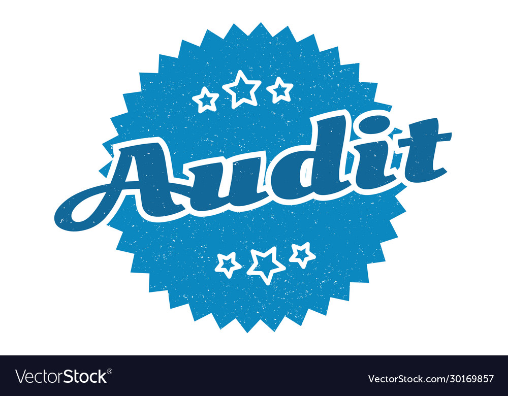 Audit sign round vintage retro label