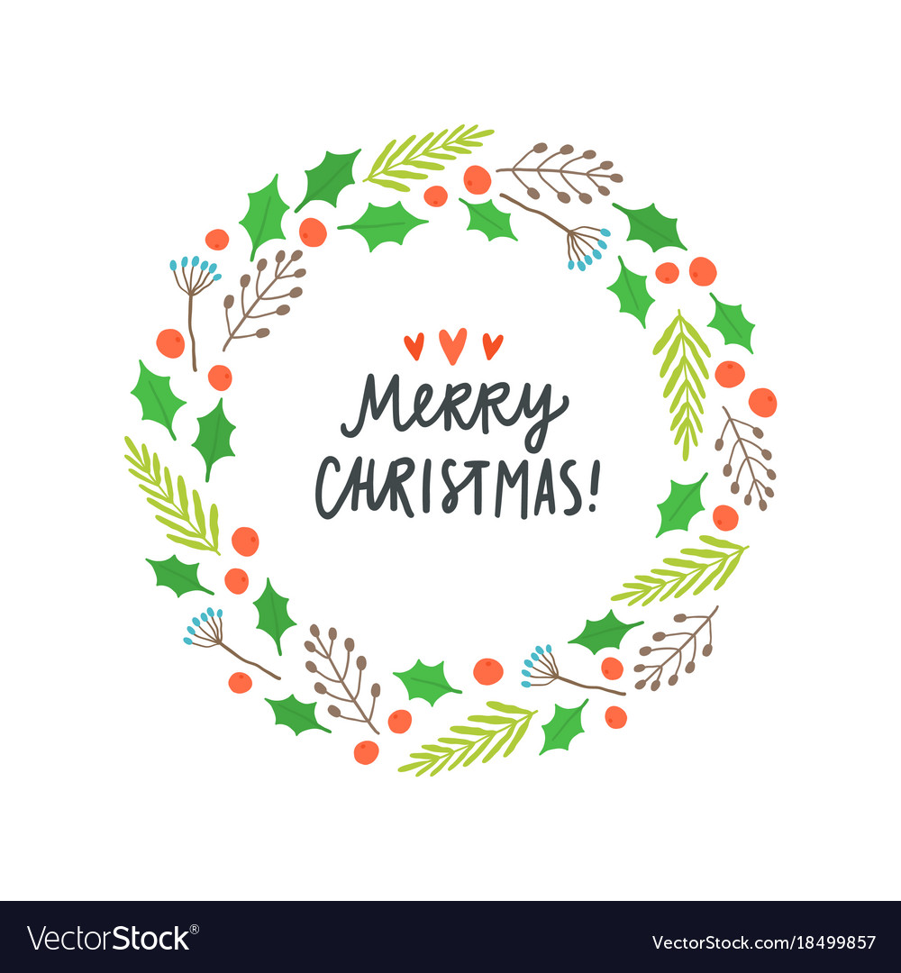 Beautiful christmas plant laurel Royalty Free Vector Image