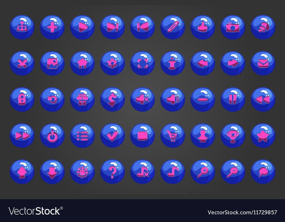 Big set of web shiny button