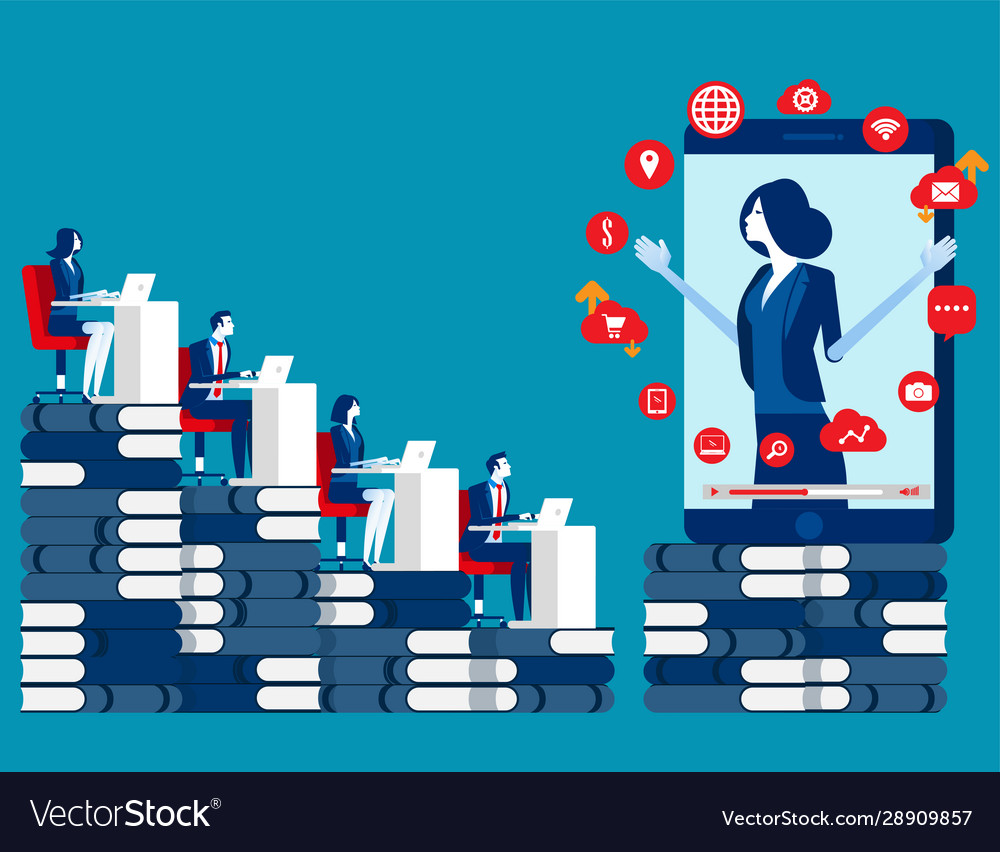 Business learning online concept Royalty Free Vector Image