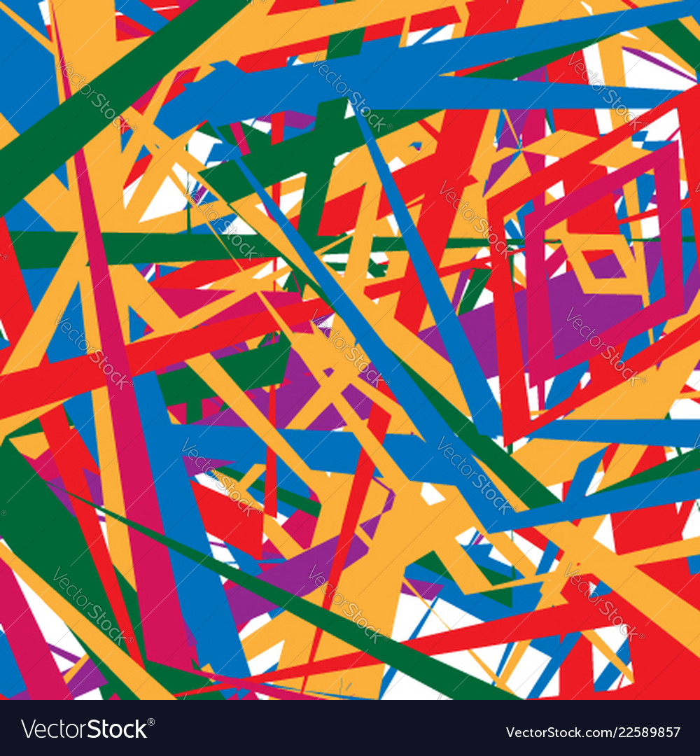 Colorful random edgy pattern overlapping vector image Colorful random edgy pattern overlapping