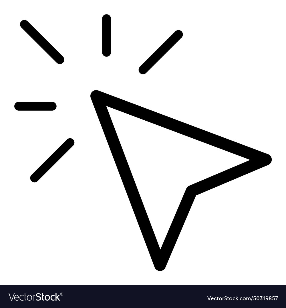Cursor pointer flat icon isolated on white vector image Cursor pointer flat icon isolated on white
