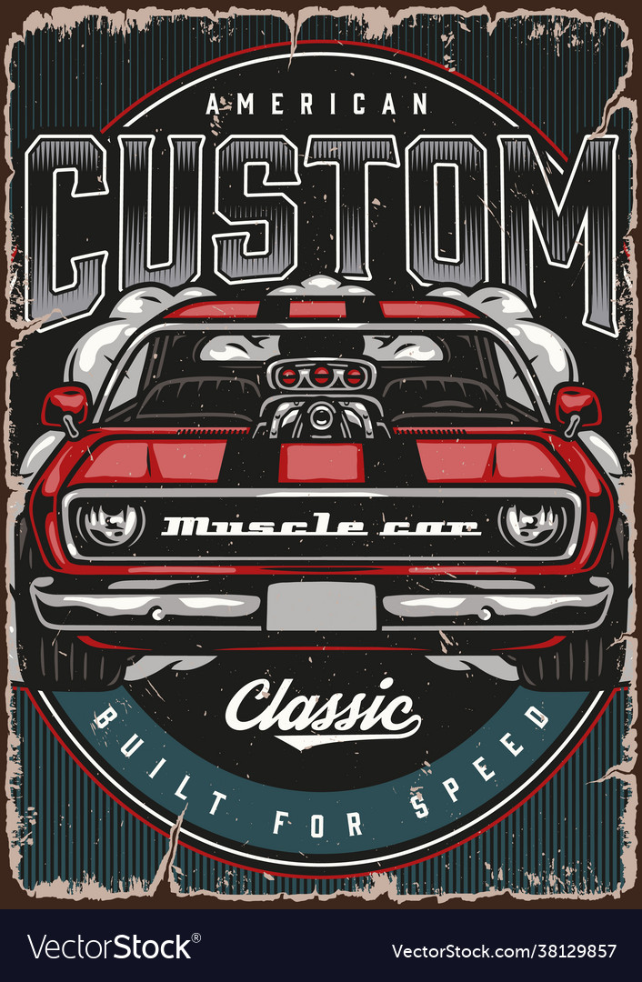 Custom american colorful poster vector image Custom american colorful poster