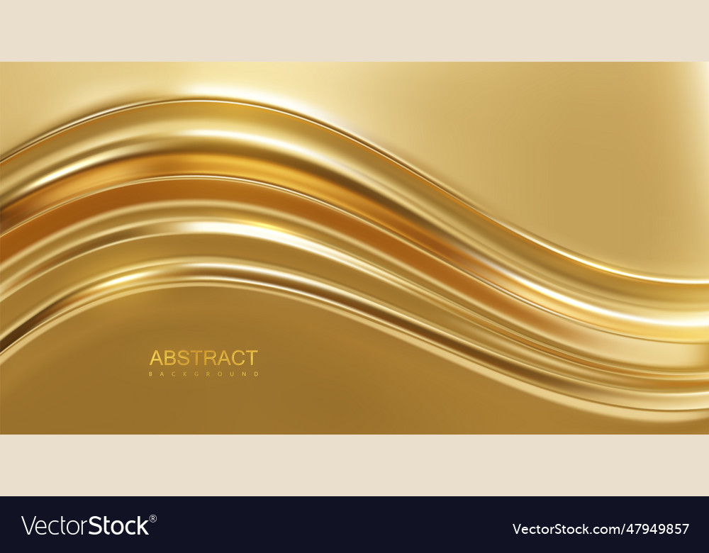 Golden wave curvy pattern 3d Royalty Free Vector Image