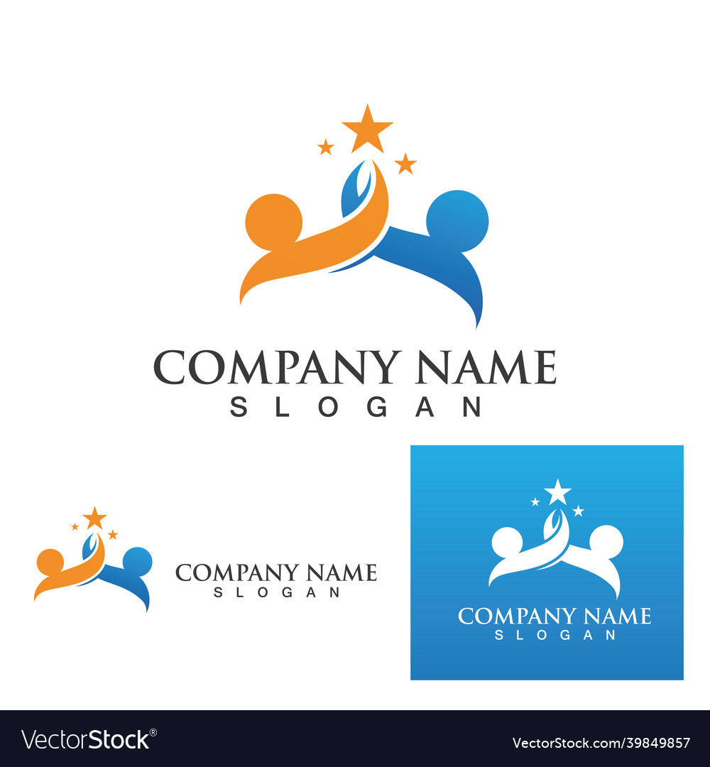 Human character logo sign Royalty Free Vector Image