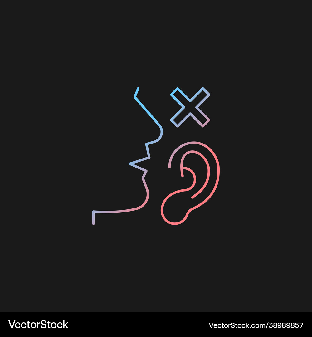 Language disabilities gradient icon for dark theme
