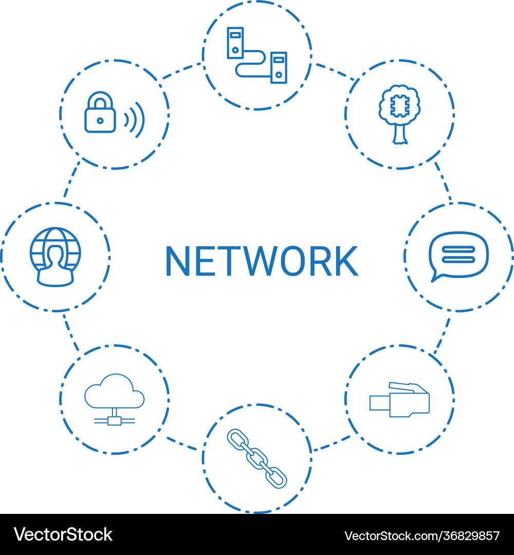 Network icons Royalty Free Vector Image - VectorStock