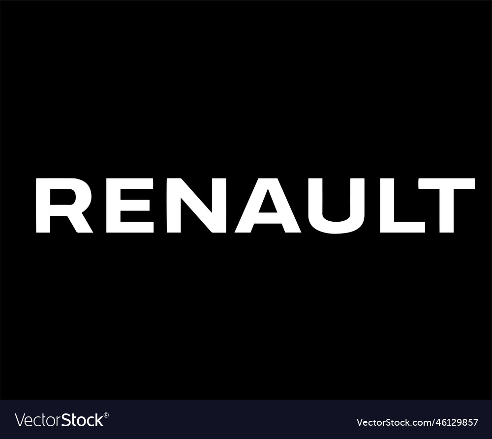 Renault brand logo car symbol name white design