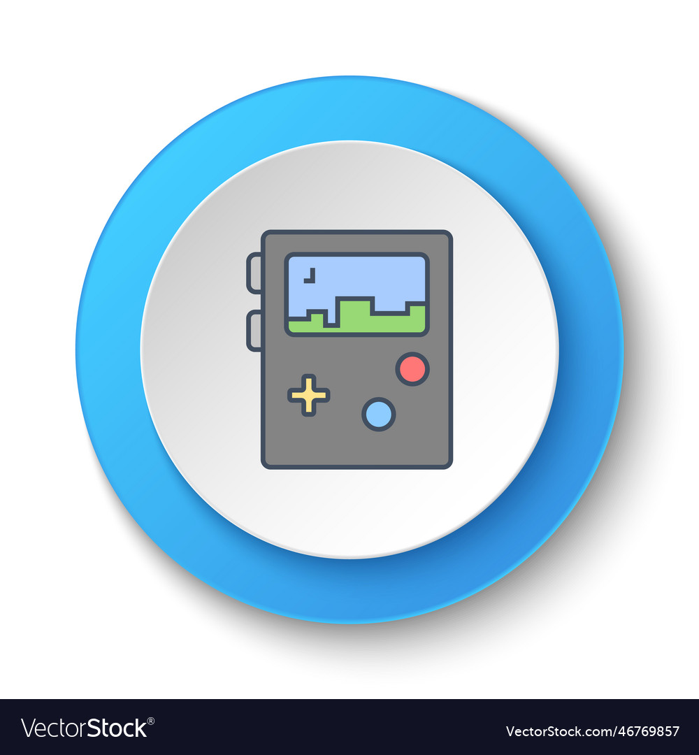 Round button for web icon portable console gaming vector image Round button for web icon portable console gaming