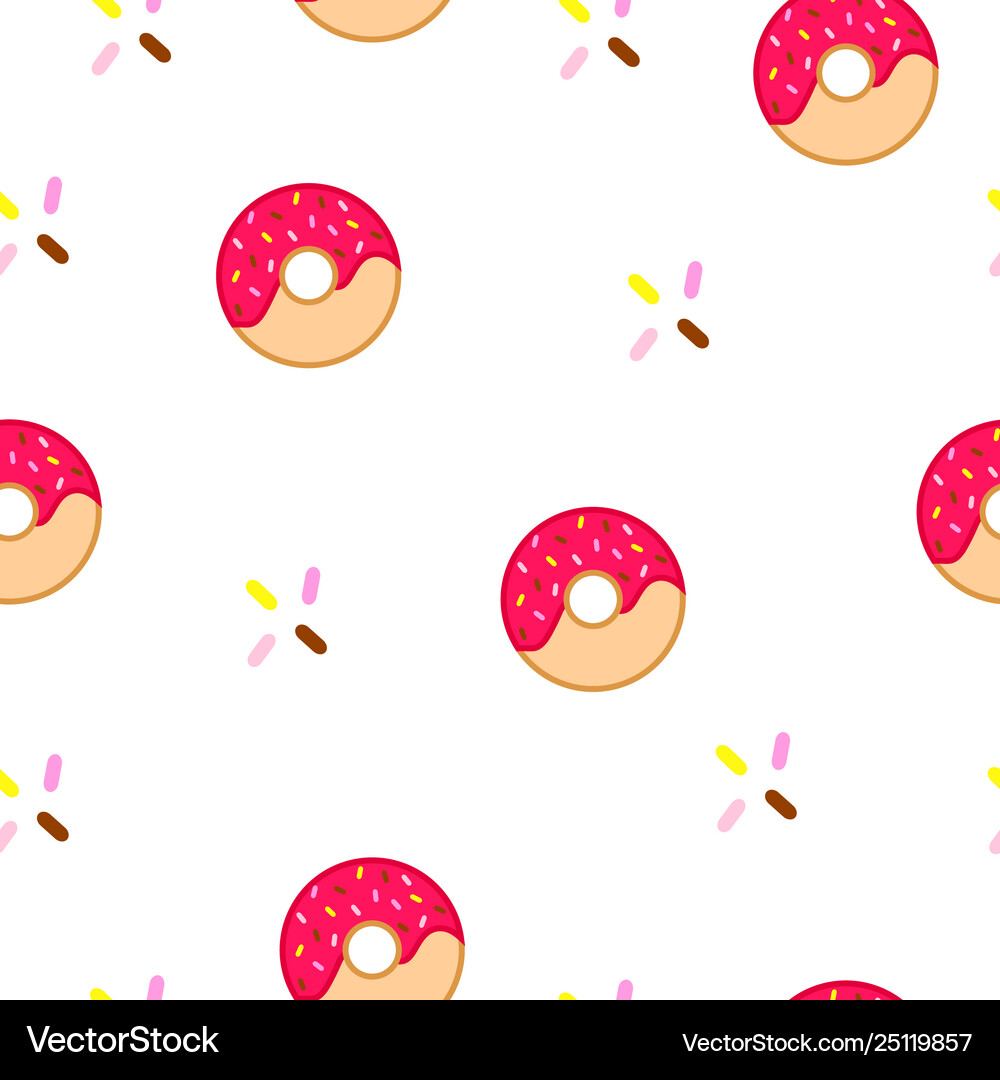 Seamless pattern with donuts Royalty Free Vector Image