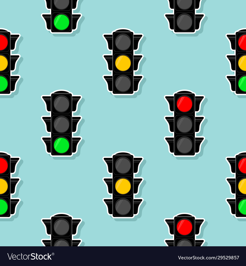 Seamless pattern with traffic semaphore