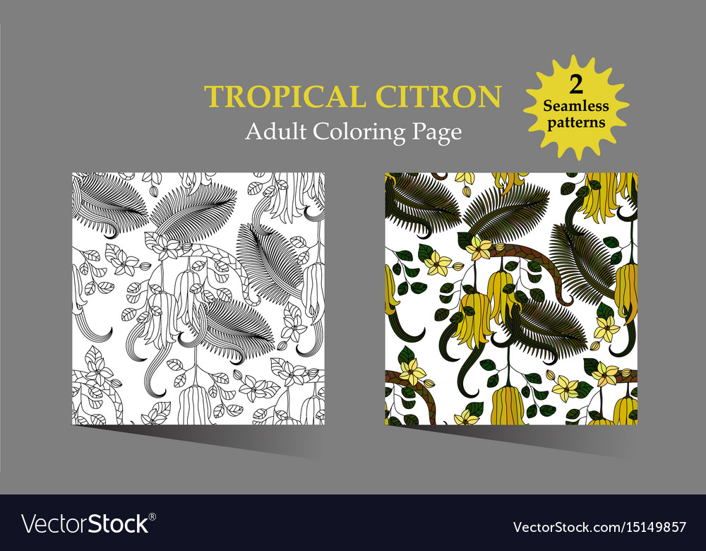 Seamless pattern with tropical plants