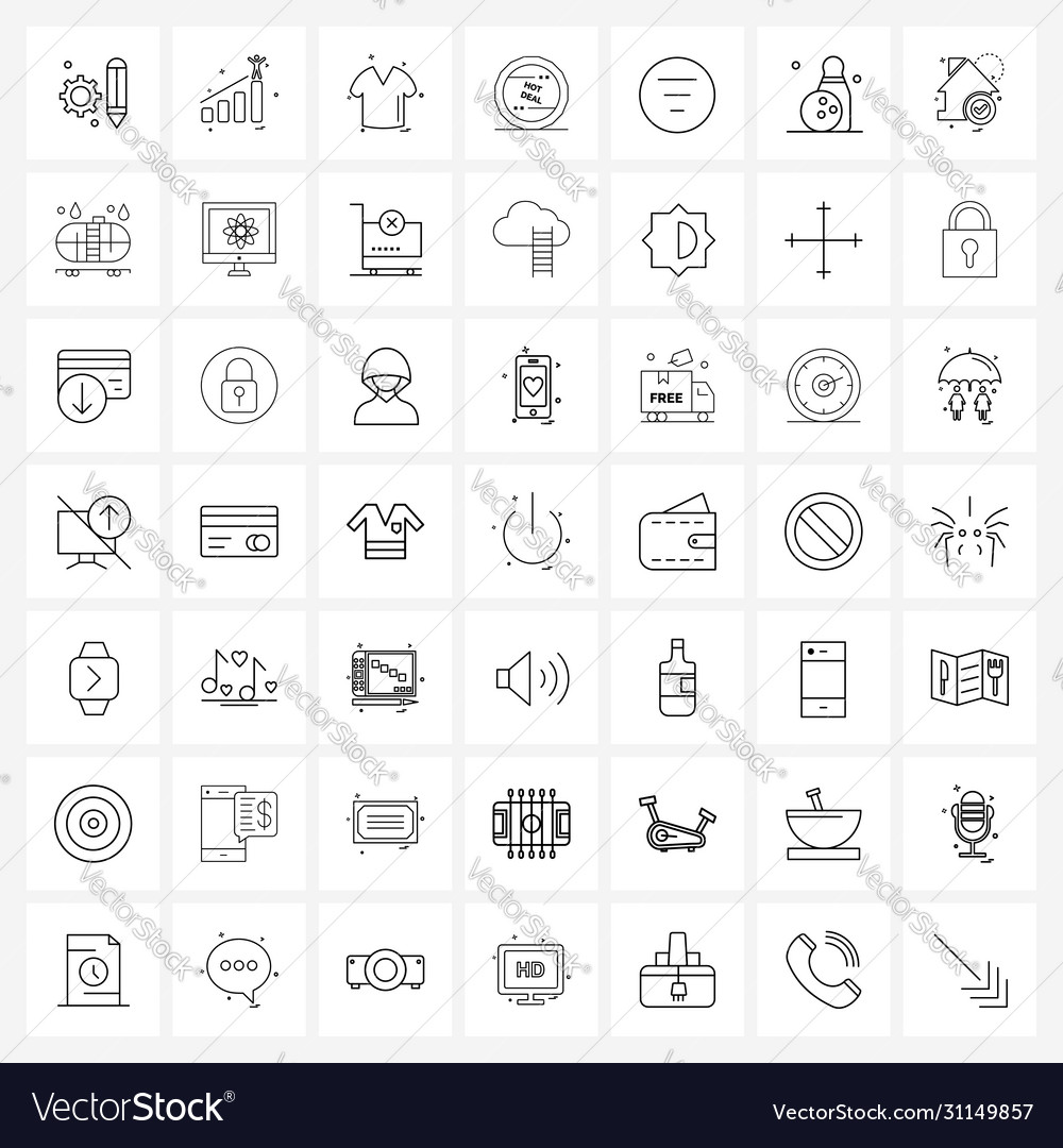 Set 49 universal line icons text message t